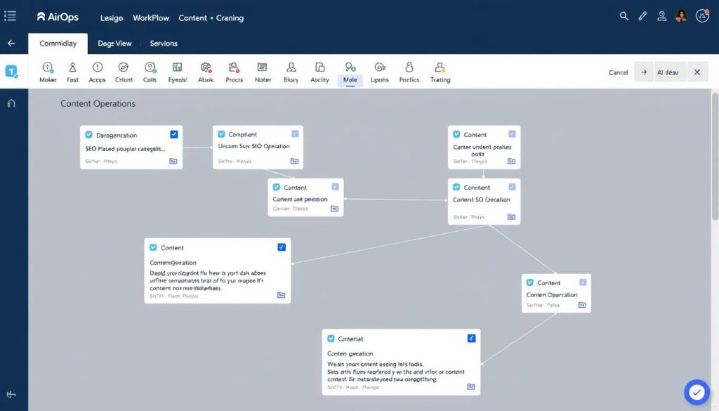 AirOps workflow interface showing content generation pipeline AirOps workflow interface showing content generation pipeline