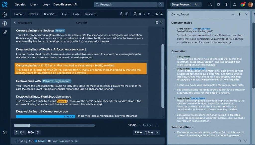 Deep Research AI analyzing multiple online sources and creating a comprehensive report Deep Research AI analyzing multiple online sources and creating a comprehensive report