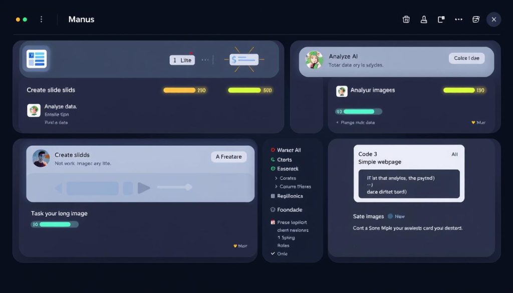 Manus AI interface showing task automation capabilities Manus AI interface showing task automation capabilities