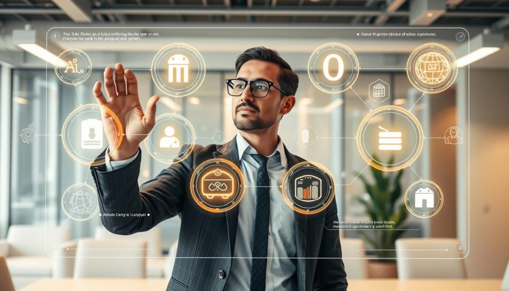 Person discovering new AI tools on a futuristic interface